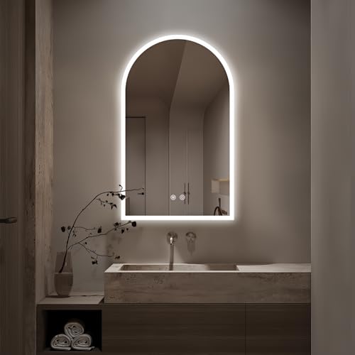 40"x24" Arch Frameless Frontlit & Backlit Mirrors for Wall
