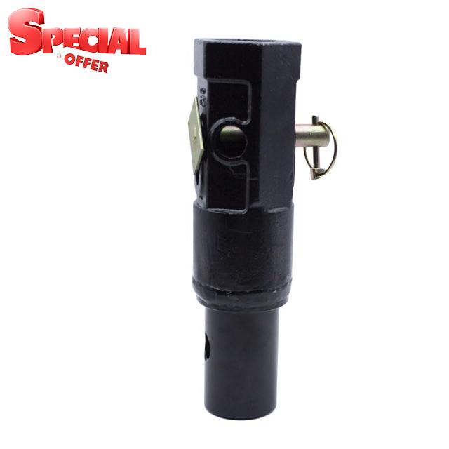 Auger Adapter 2 inch Female Hex to 2-9/16 inch Male Round Auger Shaft Bit Adapter Conversion Bolt Pin Auger Attachments
