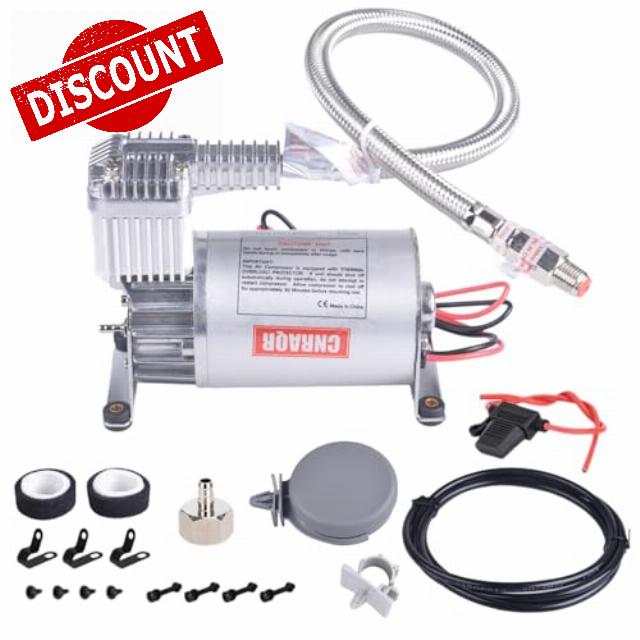 150PSI Heavy Duty Air Train Horn/Air Ride Suspension Compressor with 1/4NPT 12V for Car Horns/Pneumatic Suspension Systems/Pneumatic Tools/Car Tires/Motorcycle Tires