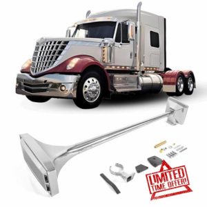 29.1 inch Chrome Train Horn for Truck Loud Single Air Horns 150DB Train Horns for Pickup Trucks 740mm Air Horn for Truck with Weather Protection Cover Fit Car/Boat/Yachts/Jeep/Busses/etc