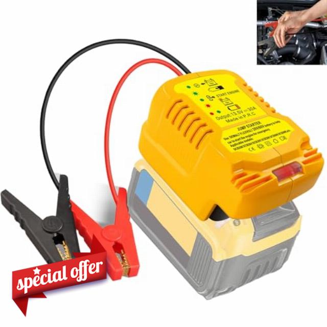 Jump Starter Adapter for DeWalt 20V/60V Li-ion Battery Powered with Jumper Cable Clamps Portable Car Battery Charger Jump Starter(Battery Not Included)