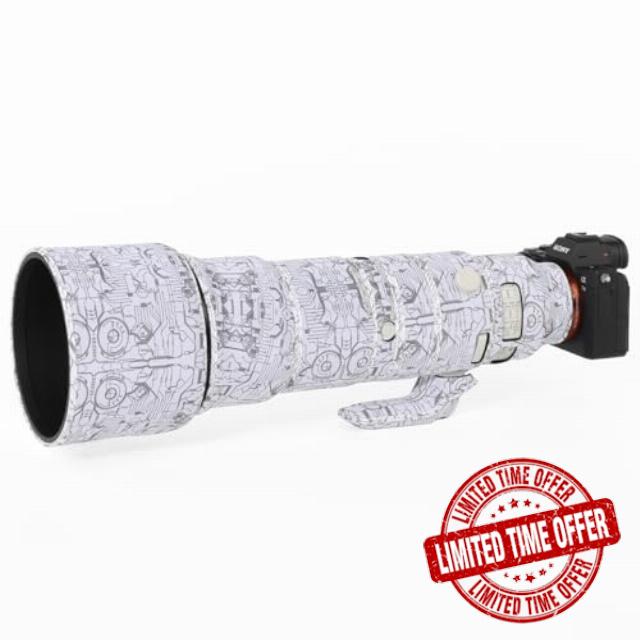 CHASING BIRDS Camouflage Waterproof Lens Coat for Sony FE 400-800mm F6.3-8 G OSS Rainproof Lens Protective Cover SEL400800 (Electric White