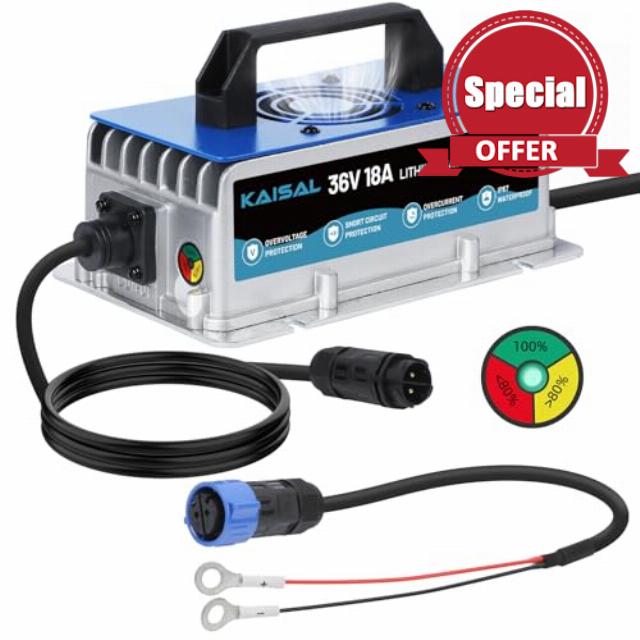 Lithium Battery Charger 36 Volt/43.8V 18A for 36V (38.4V) LiFePO4 Battery 0V Wake Up 36V Lifepo4 Battery Charger