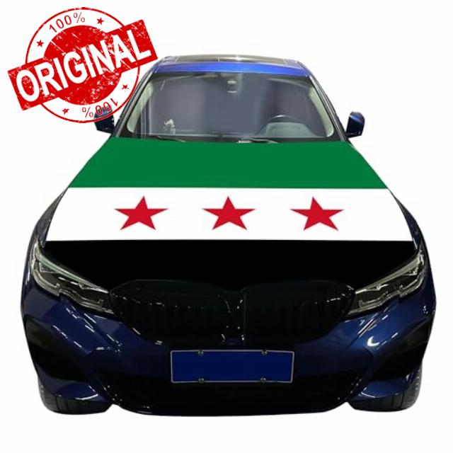 Syrian Flag Syria Arab Flag for Car Hood Cover 4X5Ft for Accessories Fits Coupe Saloon SUV MPV