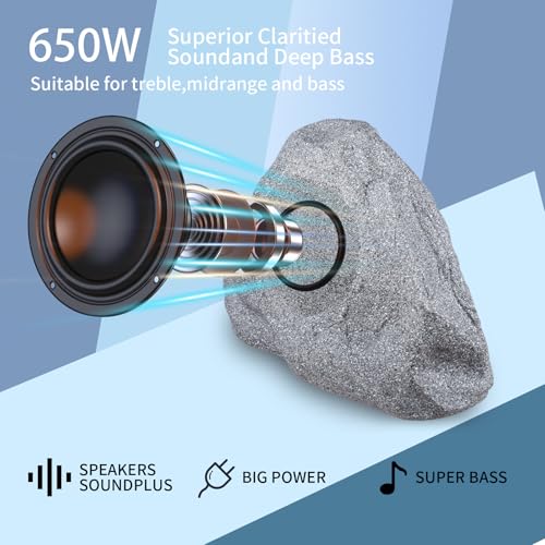 650 Watt IPX6 Waterproof Wireless Multi-Sync up to 200 Speakers Auto-Pairing Auracoast Networking Tech for Backyard Garden Pool Deck BBQ(Pair