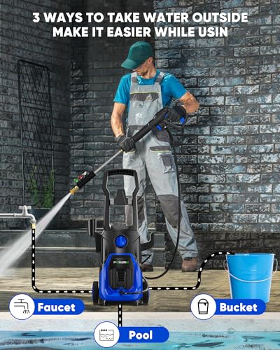 3-in-1 Self-Priming High Pressure Washer with Complete Accessories for Cars
