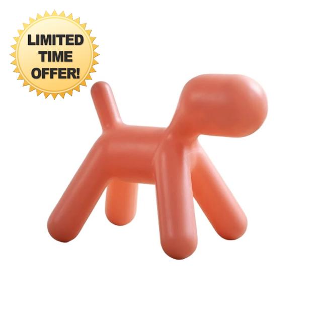 Home Living Nordic Dog Chair Stool ABS Cartoon Animal Creative Dog Chair Stool Shoe Changing Stool Home Furniture Sofa Stool(Large Pink)