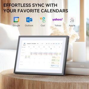 HD Interactive Touchscreen Display for Family Scheduling – Streamline Household Organization (Black White)