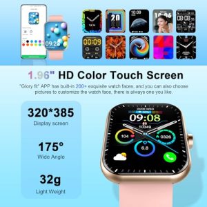 1.96" HD Smartwatch 2025 New Fitness Watch with 110+ Sport Modes/Heart Rate/Sleep Monitor/Pedometer
