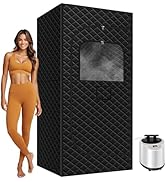EXTRAFEIN Sauna Box - Portable Sauna for Home with 15 Levels Fast Heating, 3L/1200W Steamer and N...