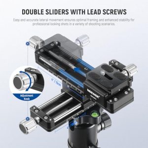 360° Rotatable Aluminum Alloy Macro Rail Slider with Acra Type Quick Release Plate & 1/4" Screw for Camera Camcorder Film Macro Photography Close Ups