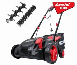 MZK 13-inch 13-Amp 2-in-1 Electric Dethatcher and Scarifier w/Removeable 4-Position Height Adjustment
