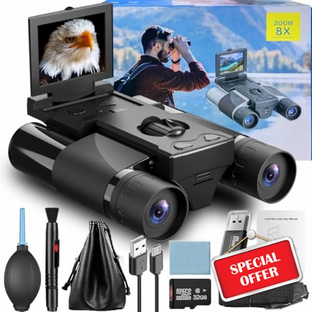 Digital Binoculars with 40MP Camera | 10x Optical Zoom | 8X Digital Zoom | 2.5K Videos | HD Quality | Ideal for Concerts