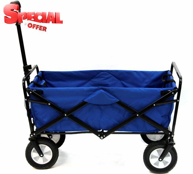 Mac Sports Heavy Duty Steel Frame Collapsible Folding 150 Pound Capacity Outdoor Camping Garden Utility Wagon Yard Cart