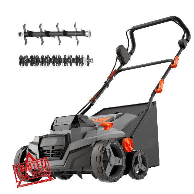 40V 15" 2-in-1 Cordless Electric Dethatcher & Scarifier Compatible with Dewalt 20V MAX Battery(Tool Only)