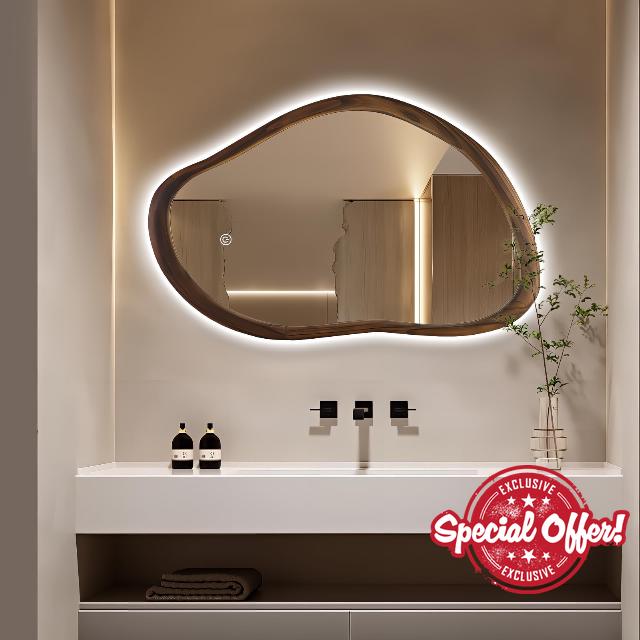 Irregular LED Bathroom Mirror with Lights