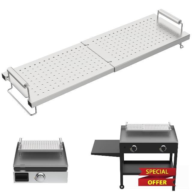 DELSbbq Adjustable Grill Warming Rack for Blackstone 17 22 28 36-Inch Griddle