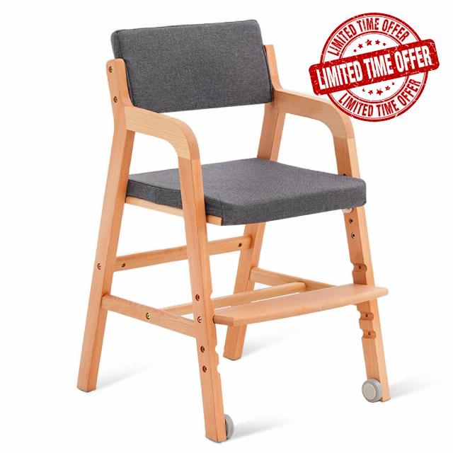 Swegrow Wooden Kids Chair with 2-Wheels
