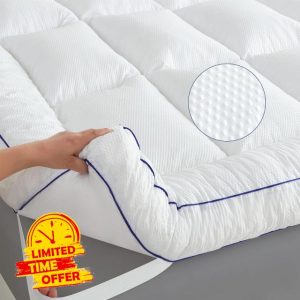 WhatsBedding 4 Inch Memory Foam Mattress Topper King Size