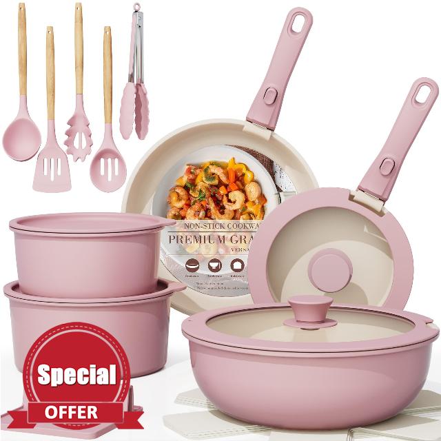 Astercook 21 Pcs Pots and Pans Set Non Stick