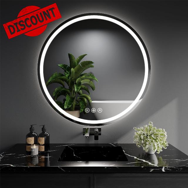LED Bathroom Mirror 28 Inch Round Bathroom Mirror with Lights