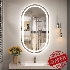 SMIROR 20x36 Oval LED Mirror for Bathroom