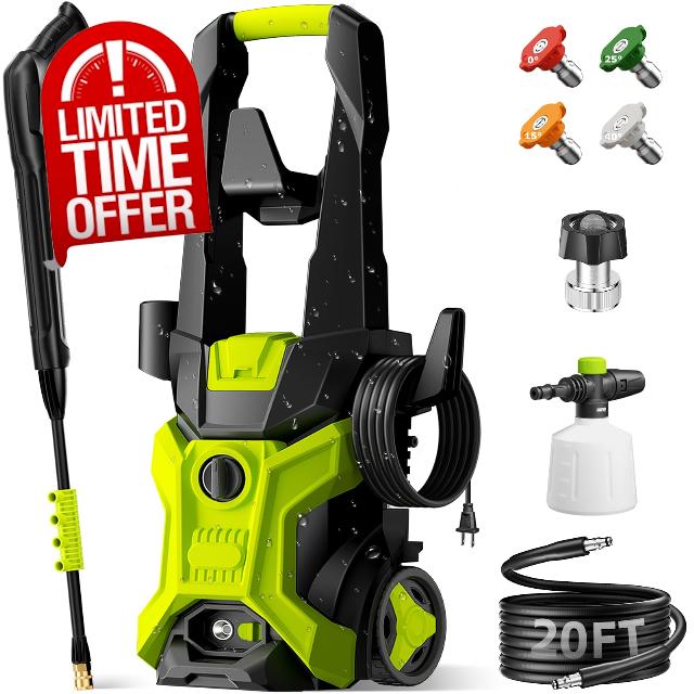 Electric Pressure Washer - 2.5 GPM Portable Lightweight Power Washer