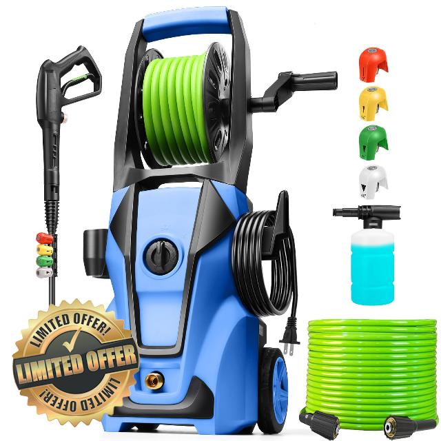 Electric Pressure Washer 5000 PSI 4.0 GPM Power Washers Electric Powered with 33ft Hose Reel