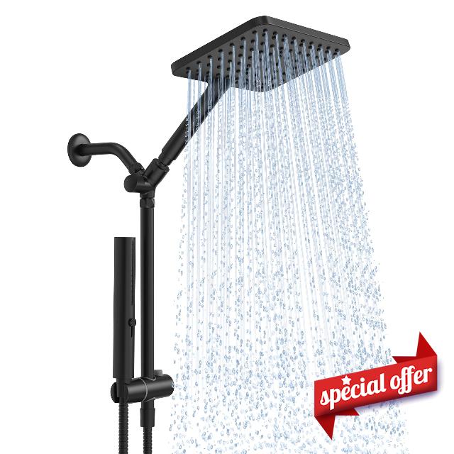 Shower Heads with Handheld Spray Combo Matte Black