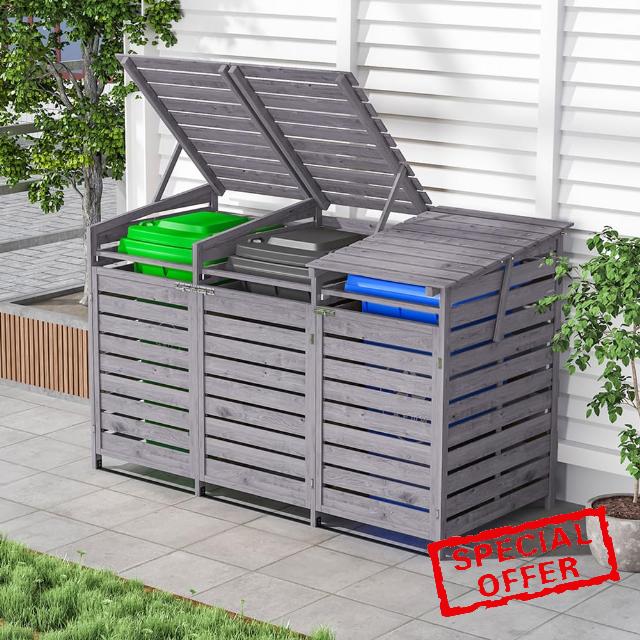 Wheelie Bin Storage 3 Bin Storage for Wheelie Bins