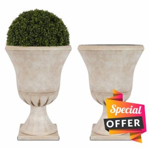 Worth Garden Plastic Urn Planters for Outdoor Plants