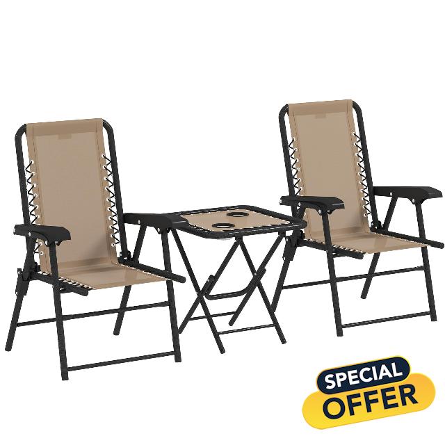 Outsunny 3 Pieces Garden Bistro Set