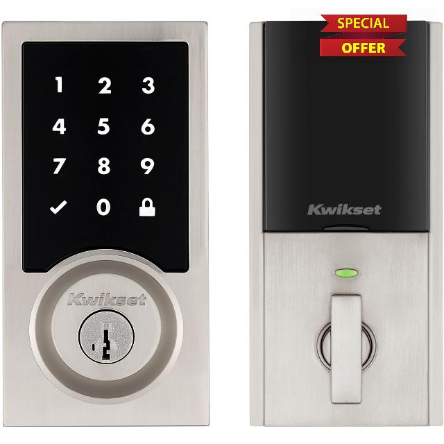 Kwikset HomeConnect 918 Contemporary Z-Wave Long Range Enabled Touch Screen Lock Works with Ring Alarm