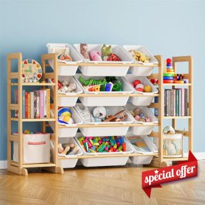 SpaceAid Toy Storage Organizer with 6 Shelves and 12 Bins