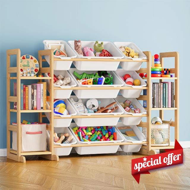SpaceAid Toy Storage Organizer with 6 Shelves and 12 Bins
