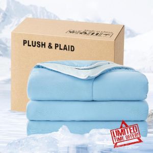 Plush & Plaid Cooling Comforter for Summer