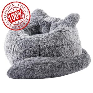 Bean Bag Chair for Adults Teens Giant Faux Fur Bean Bag Chairs with Filler Fluffy Plush Cat Shaped Beanbag Couch Comfy Accent Floor Sofa for Gaming