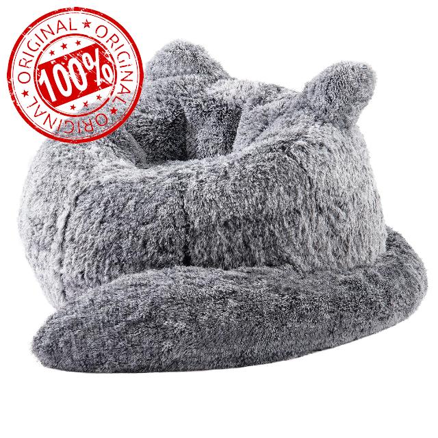 Bean Bag Chair for Adults Teens Giant Faux Fur Bean Bag Chairs with Filler Fluffy Plush Cat Shaped Beanbag Couch Comfy Accent Floor Sofa for Gaming