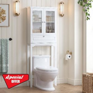 Spirich Over The Toilet Storage Cabinet with Muro Glass Doors