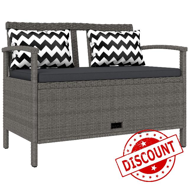Outsunny 2 Seater Garden Storage Bench with 160L Capacity