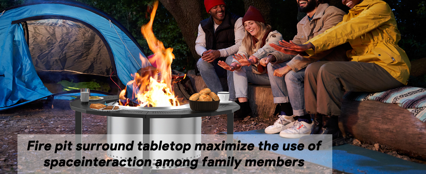 Fire Pit Surround Tabletop for Solo Stove Bonfire