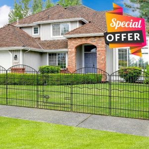 Decorative Garden Fence 12 Panels 26.8ft(L)×32in(H) Garden Fences Animal Barrier Fencing with 11 Panels + 1 Gate