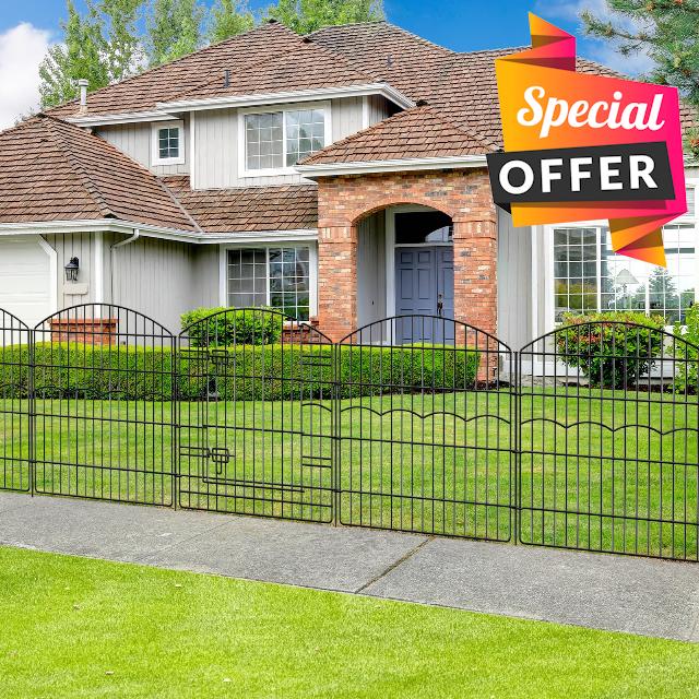 Decorative Garden Fence 12 Panels 26.8ft(L)×32in(H) Garden Fences Animal Barrier Fencing with 11 Panels + 1 Gate