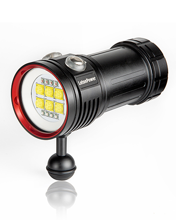 Diving Torch, LetonPower L15 10000Lumens Diving Video Torch, 100 m Diving Flashlight Profess...