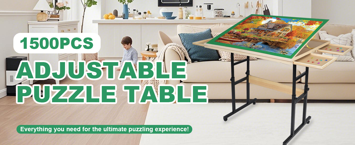 adjustable puzzle table