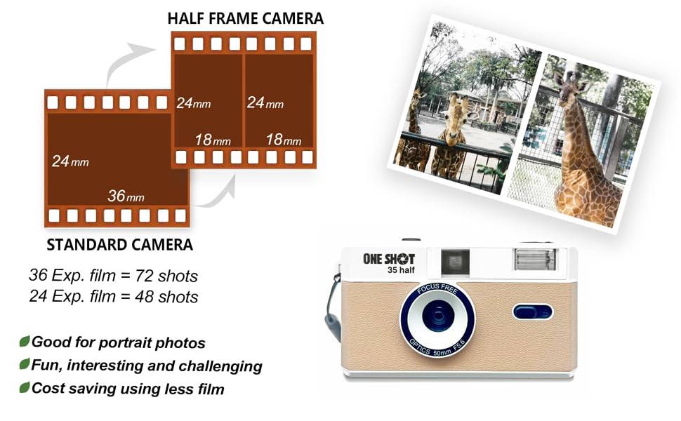 1 Shot 35 half film camera half frame film camera