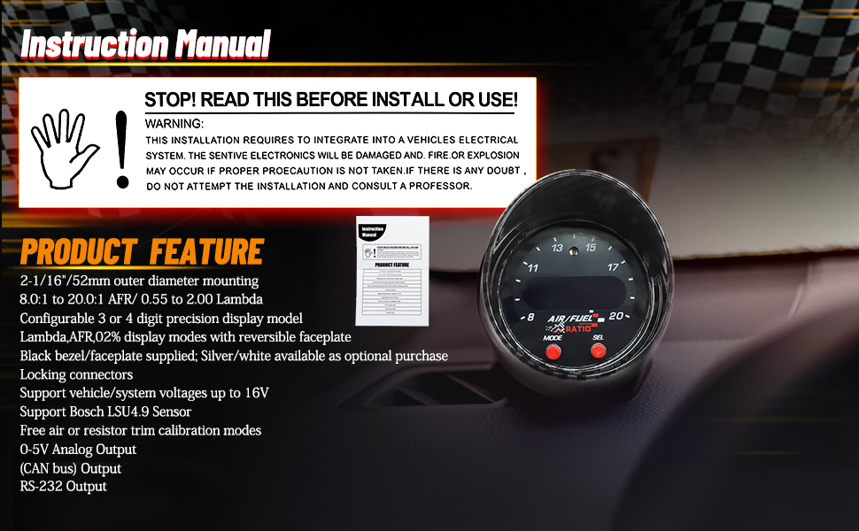 30-0300 AFR Wideband Gauge UGEO Sensor Kits