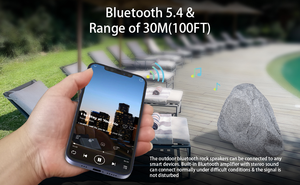 AiTURE Upgraded Bluetooth Outdoor Rock Speakers