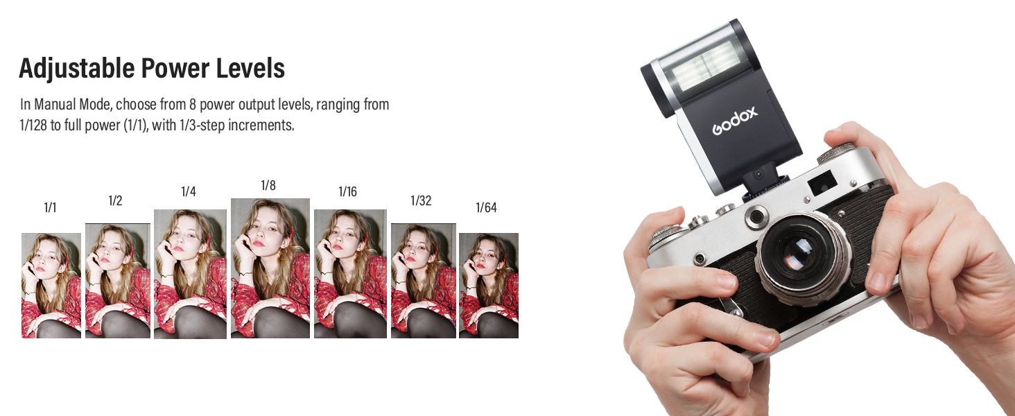 Godox iA32 Camera Flash, Auto/Manual Modes -7° to 90° Adjustment Mini Flash Mini-Flash