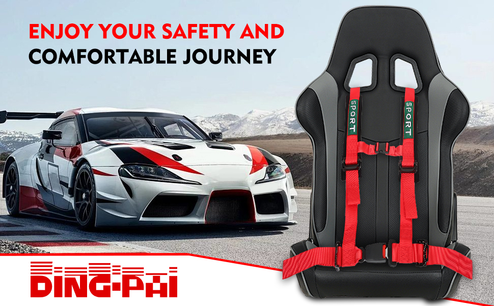 DING.PAI 2Pcs 4 Point Harness Seat Belt
